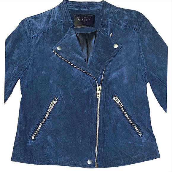 Blank NYC Jackets & Blazers - BlankNYC Blue Suede Leathered Jacket
